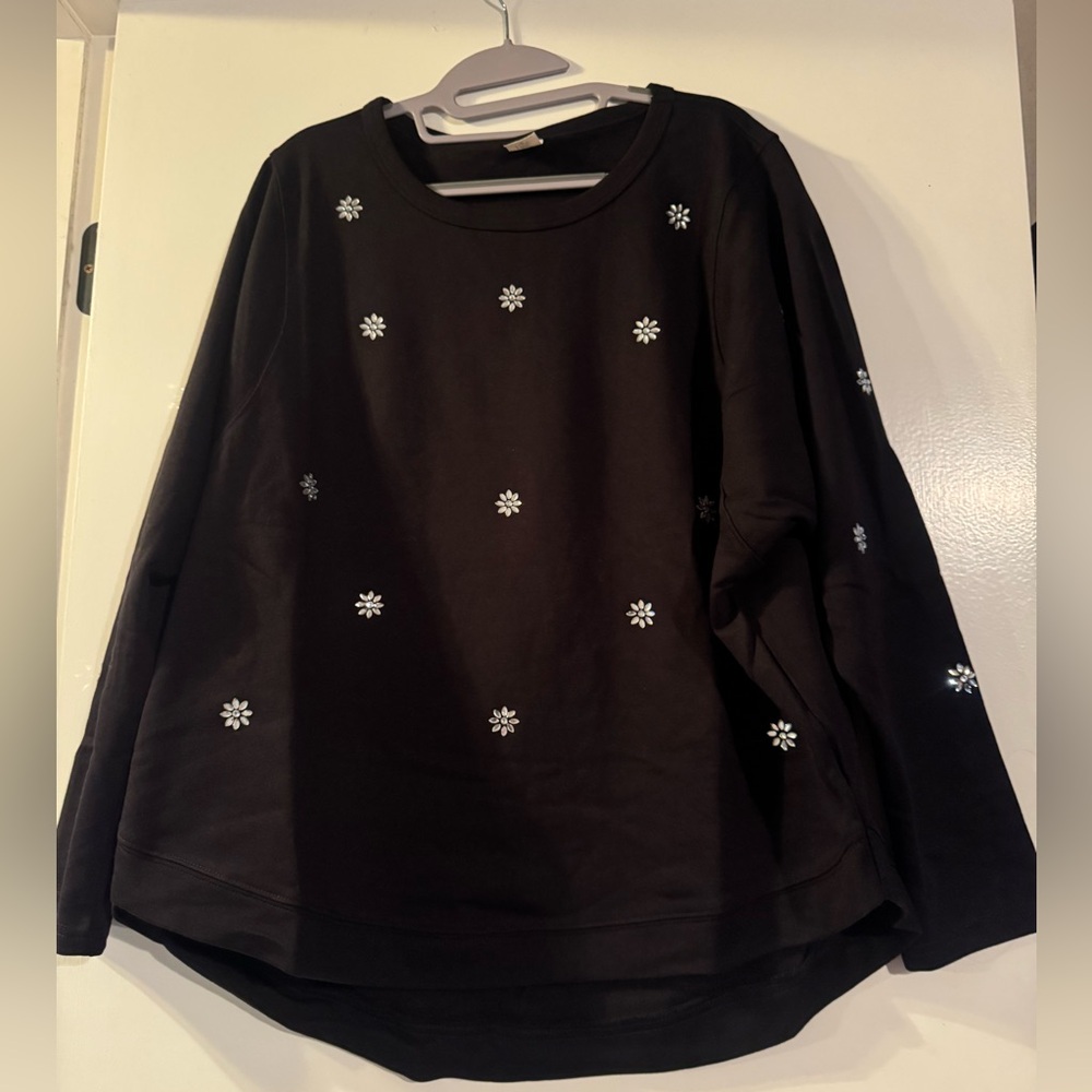 Brand new Black Sweatshirt with rhinestone detail - Picture 3 of 6
